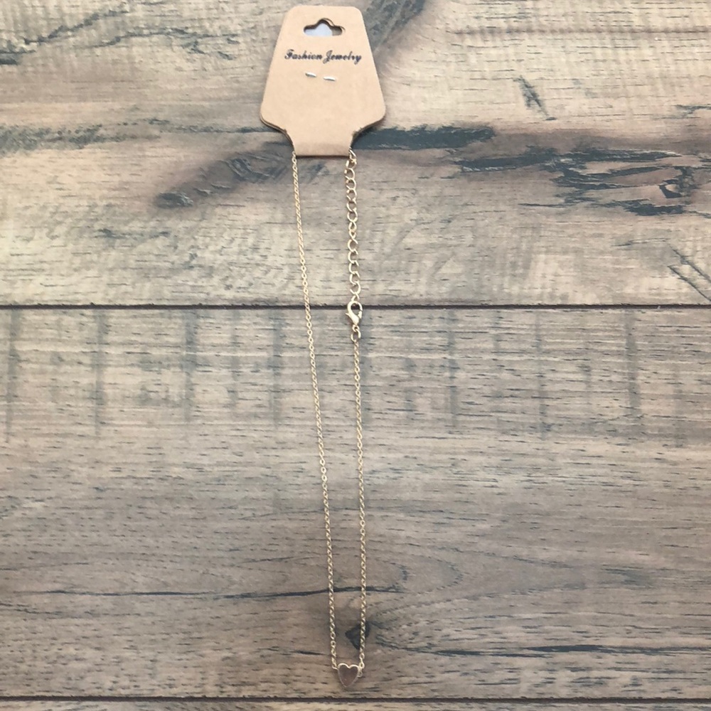 Gold heart necklace choker